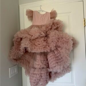Elegant Pink Ruffled Dress Size 3